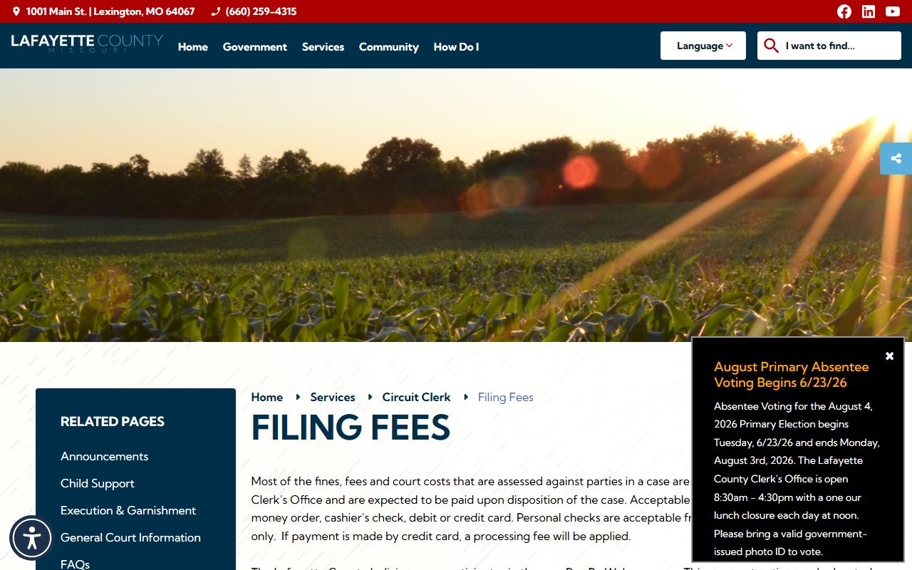 Lafayette County court dockets court payments Pay By Web