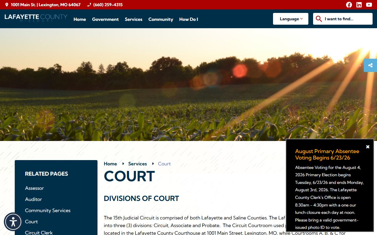 Lafayette County Circuit Court overview and court divisions