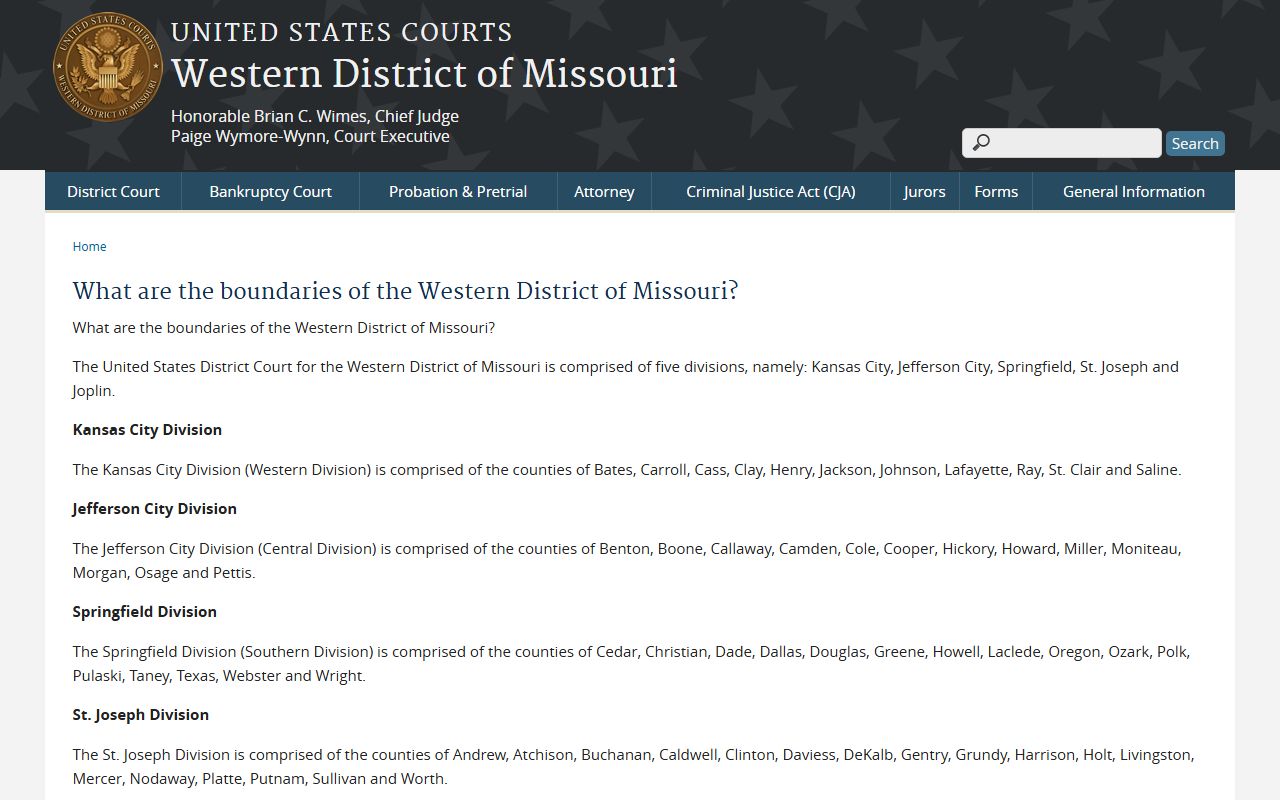 Lafayette County Circuit Court federal division boundary source