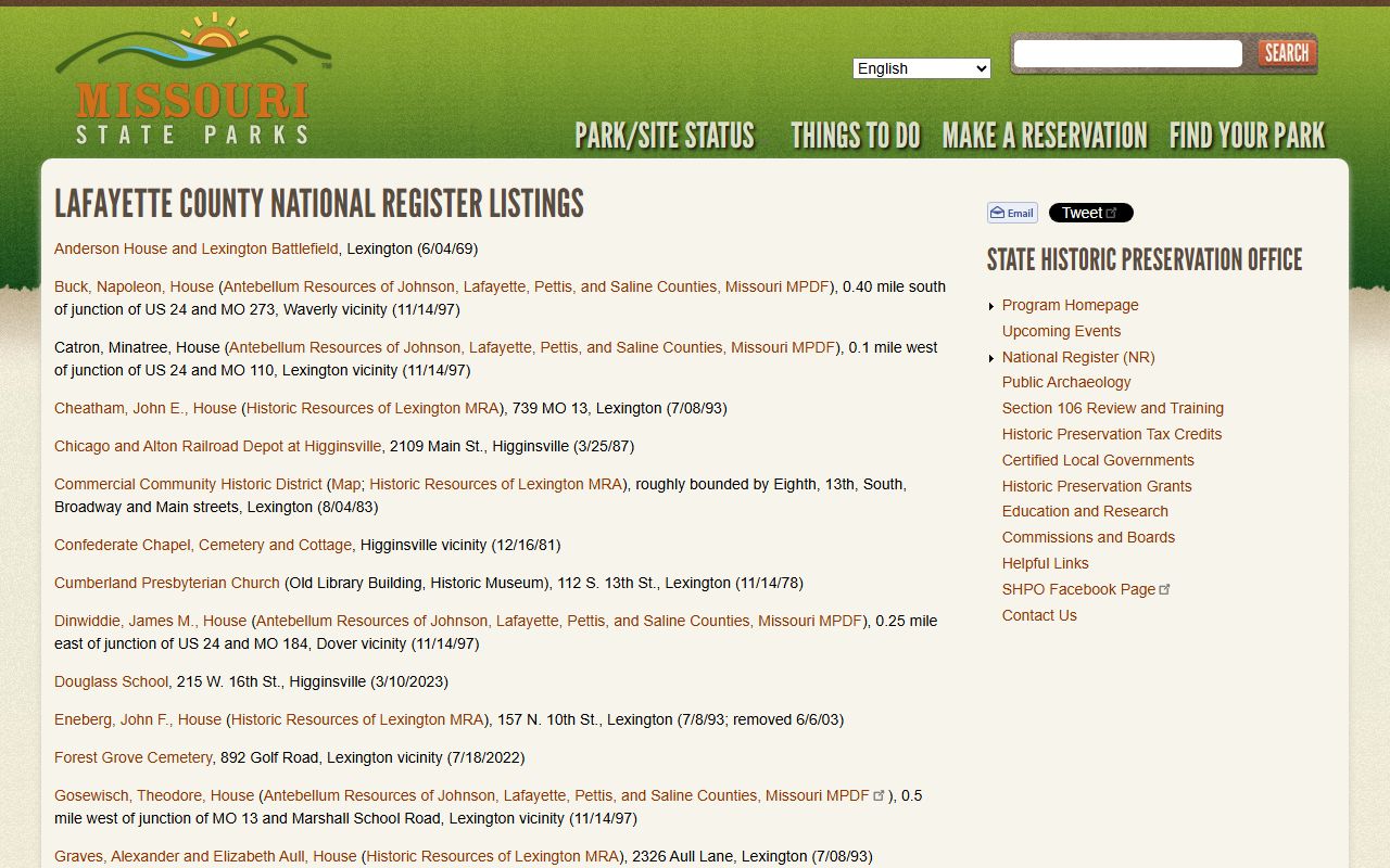 Lafayette County Circuit Court National Register listing source