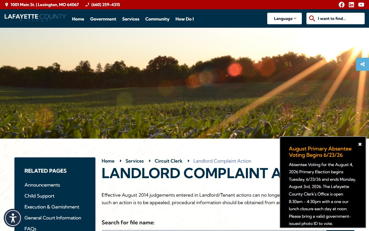 Lafayette County probate records Circuit Clerk form source
