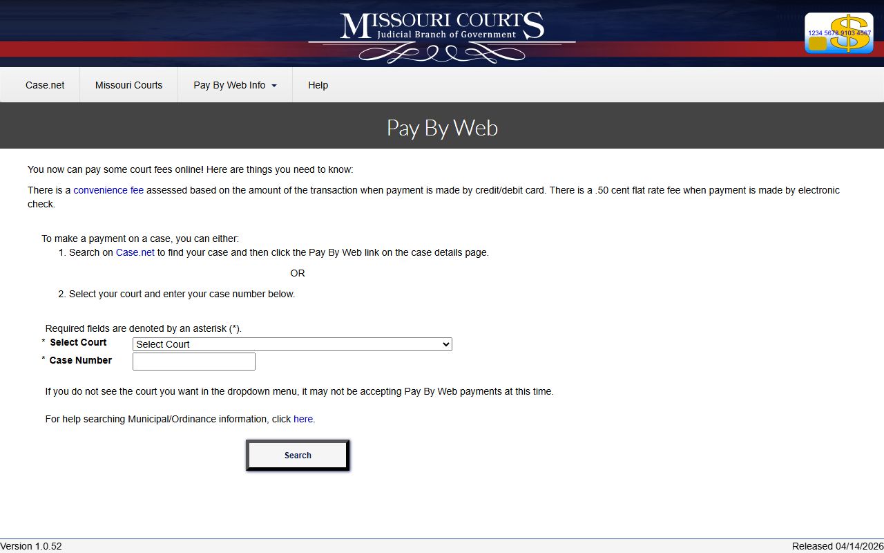 Lafayette County traffic court records Missouri Pay By Web