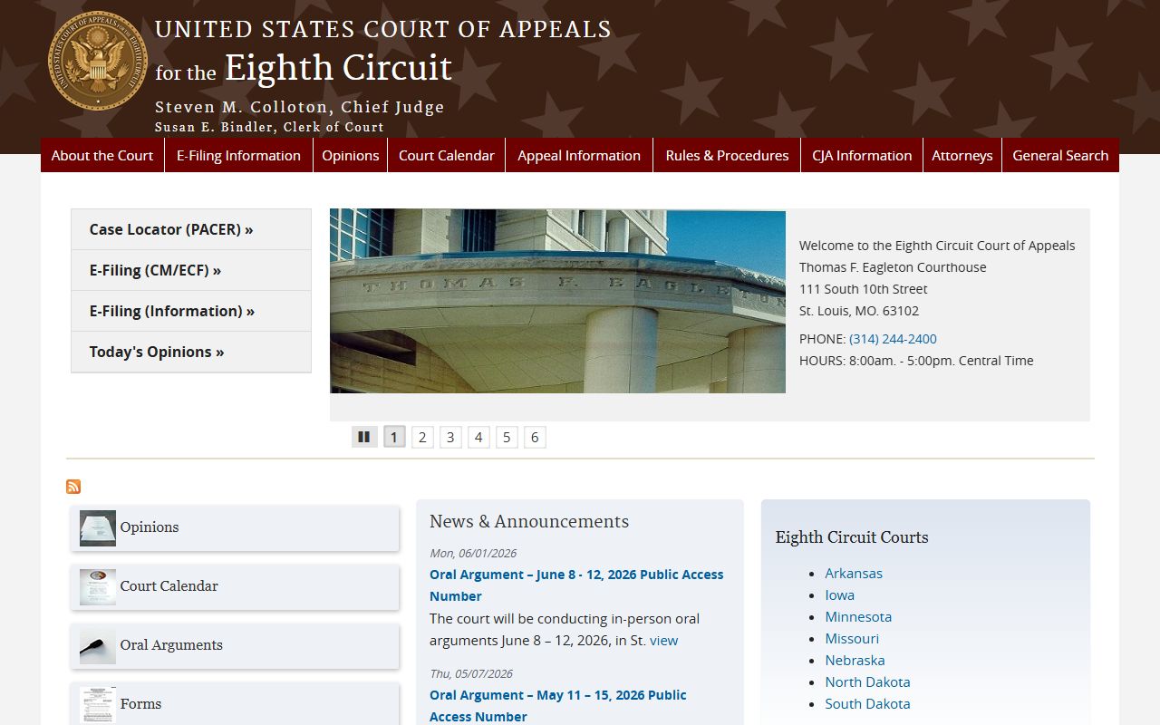 Lafayette County warrant records Eighth Circuit court source
