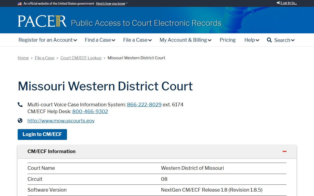 Lafayette County warrant records PACER Western District lookup